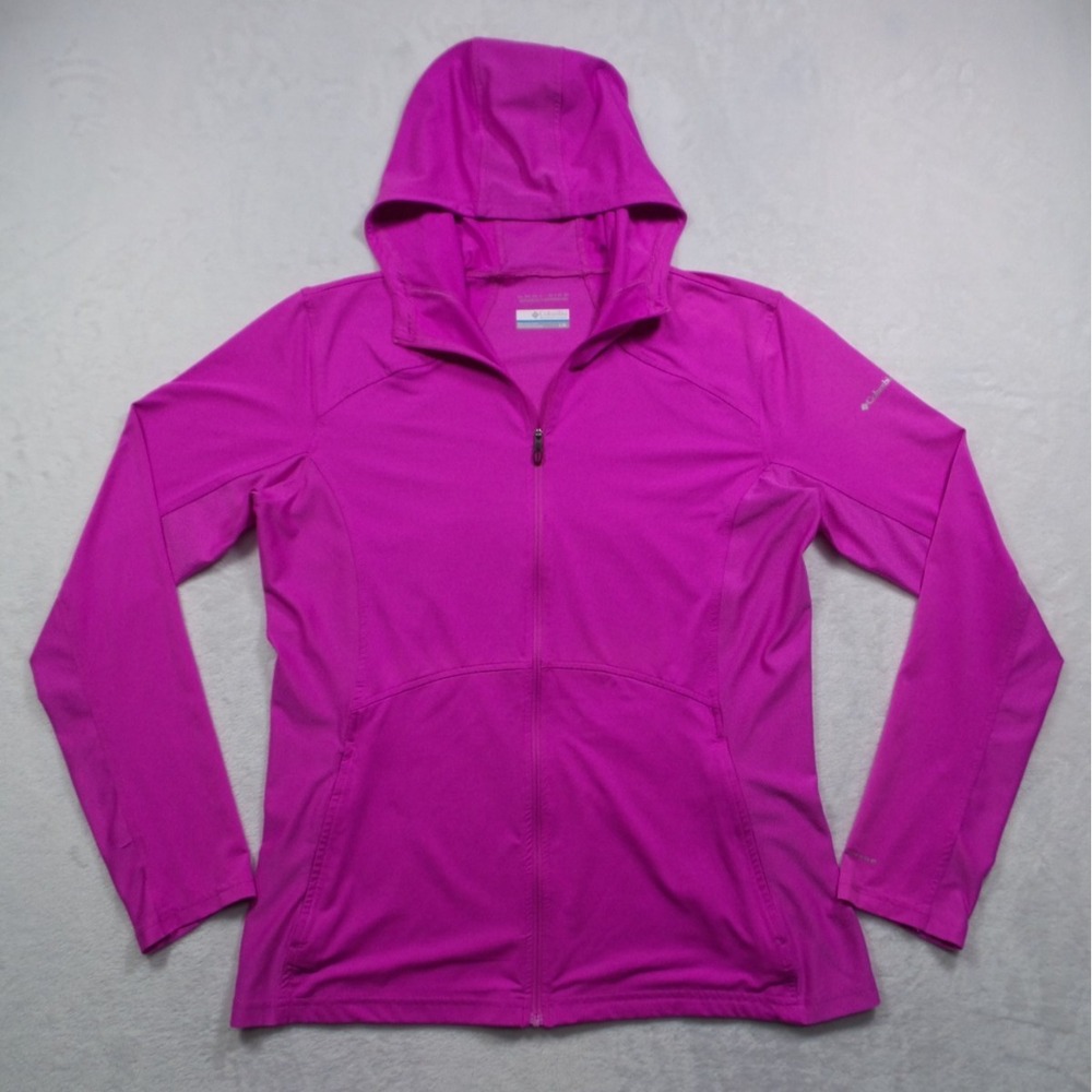 Columbia Sweatshirt Womens Size Large Pink Trail Crush Sport Hooded Omni-Wick